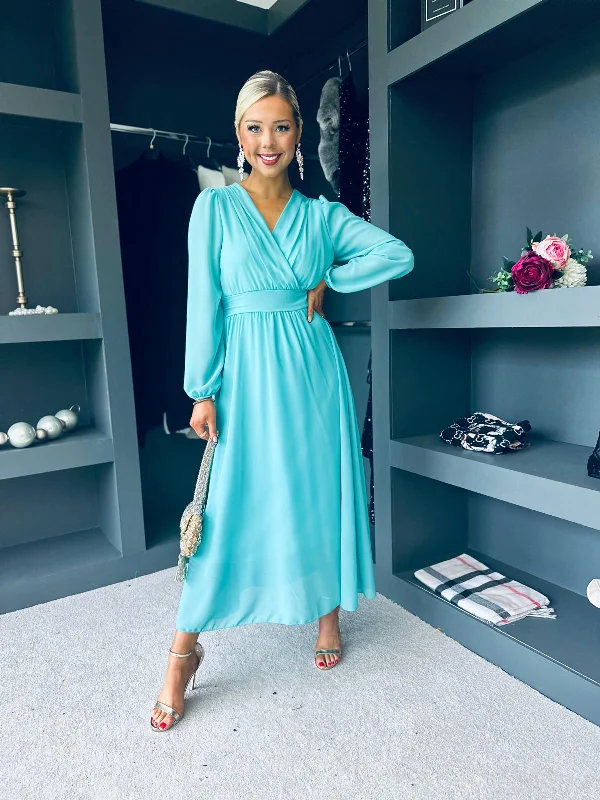 Midi dresses with mesh inserts for a trendy and breathable option Maeve Banded Midi Dress Aqua Midi dresses with mesh inserts for a trendy and breathable option Maeve Banded Midi Dress Aqua
