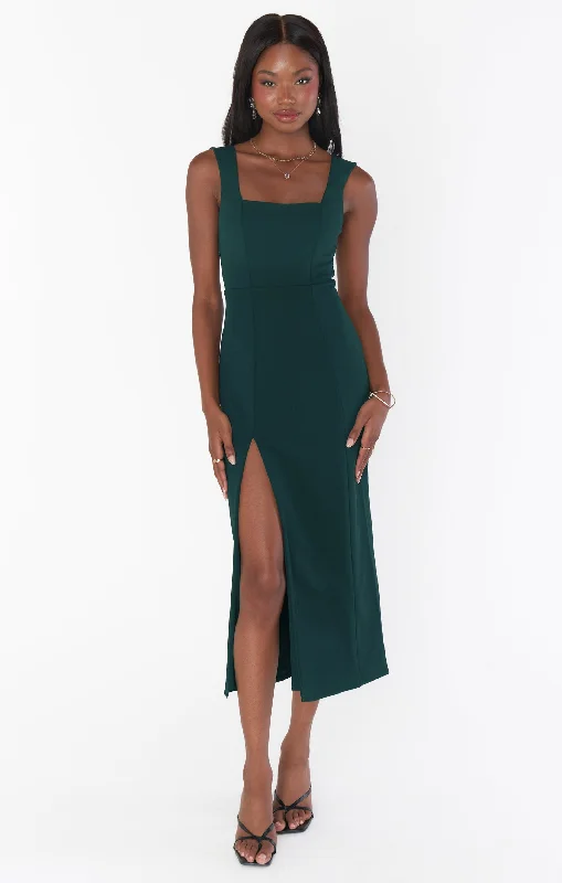 Velvet midi dresses in jewel tones for a glamorous winter event Eden Midi Dress ~ Emerald Stretch Velvet midi dresses in jewel tones for a glamorous winter event Eden Midi Dress ~ Emerald Stretch