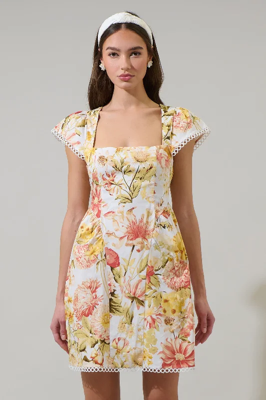 Printed mini dresses for a casual day out Zury Floral Katey Smocked Mini Dress