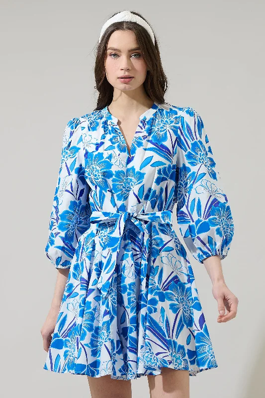 Mini dresses with asymmetric hems for a fashion - forward look Maci Floral Lody Flare Mini Dress Mini dresses with asymmetric hems for a fashion - forward look Maci Floral Lody Flare Mini Dress