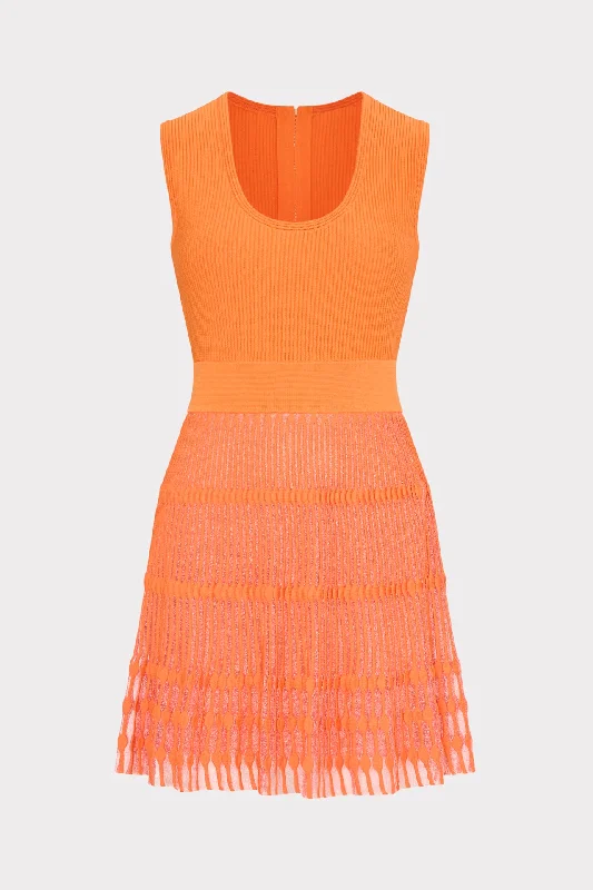 Mini dresses with wrap - around styles Sheer Knit Fit And Flare Mini Dress