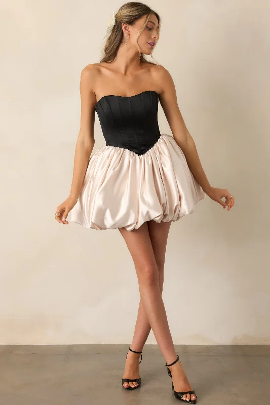 Mini dresses with halter necks for a stylish choice Love Letters Black & Ivory Corset Bubble Mini Dress Mini dresses with halter necks for a stylish choice Love Letters Black & Ivory Corset Bubble Mini Dress