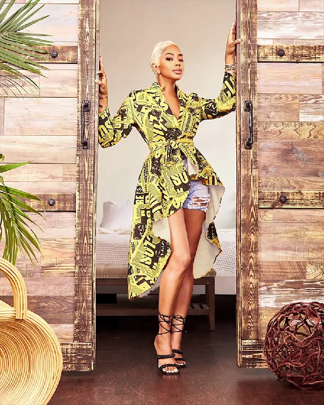 Mini dresses with off - the - shoulder styles Newspaper High Low Dress