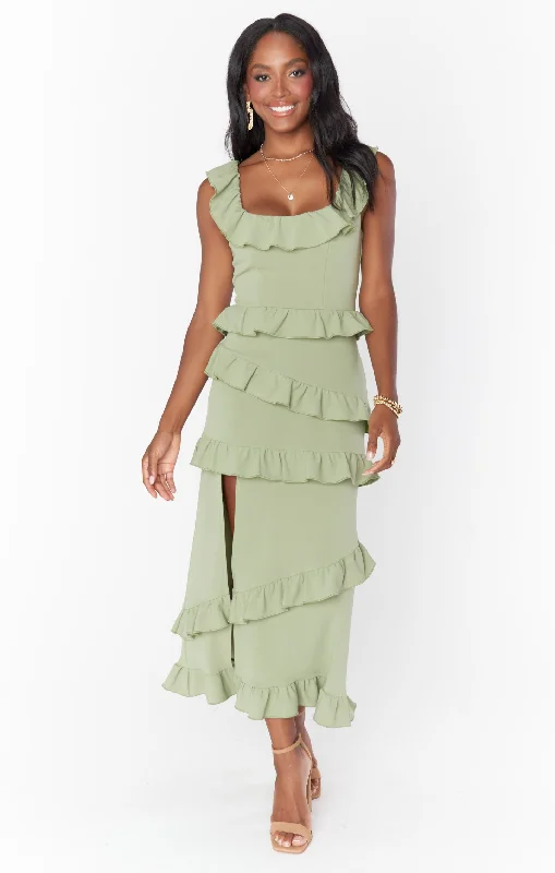 Midi dresses with geometric cutouts for a contemporary and edgy look Greta Dress ~ Moss Green Stretch Midi dresses with geometric cutouts for a contemporary and edgy look Greta Dress ~ Moss Green Stretch