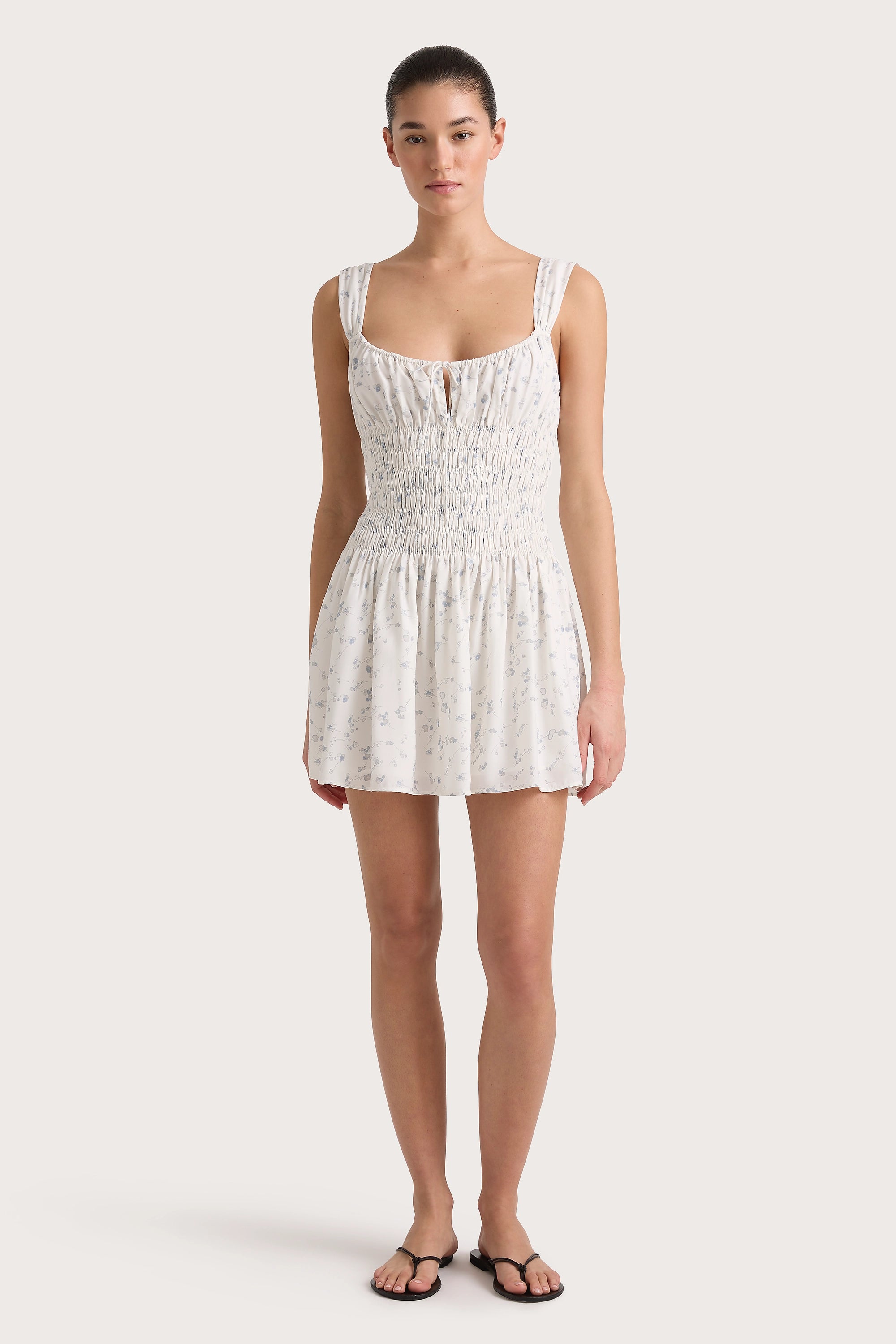 Mini dresses with wrap - around styles Yerres Mini Dress Blossom Egg Shell Powder Blue Mini dresses with wrap - around styles Yerres Mini Dress Blossom Egg Shell Powder Blue