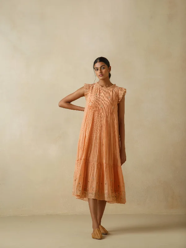 Plaid midi dresses for a fall - themed family gathering Tangerine Flutter Sleeves Dress Plaid midi dresses for a fall - themed family gathering Tangerine Flutter Sleeves Dress