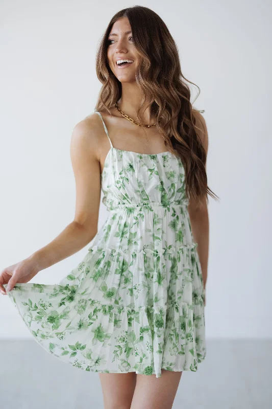 Mini dresses with abstract prints for an artistic look Mckenna Mini Dress - Olive