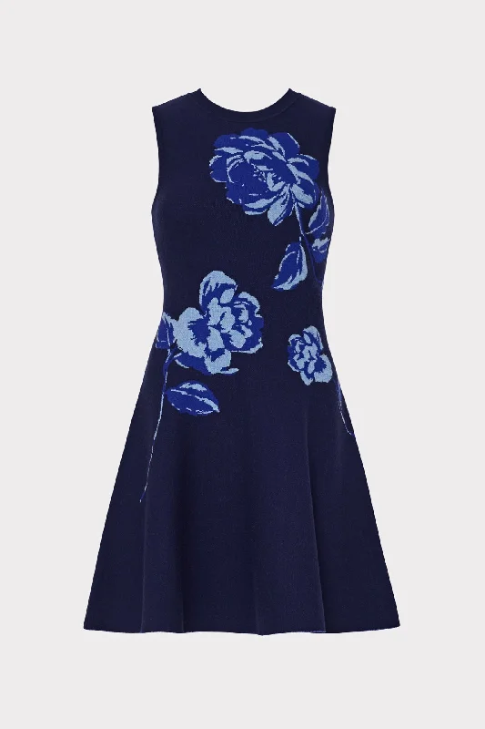 Mini dresses with polka dot patterns Kenzie Sleeveless Jacquard Knit Dress