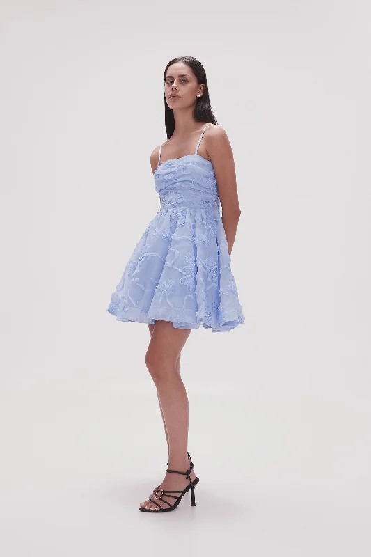 Mini dresses with gathered skirts for a voluminous effect Evangeline Mini Dress
