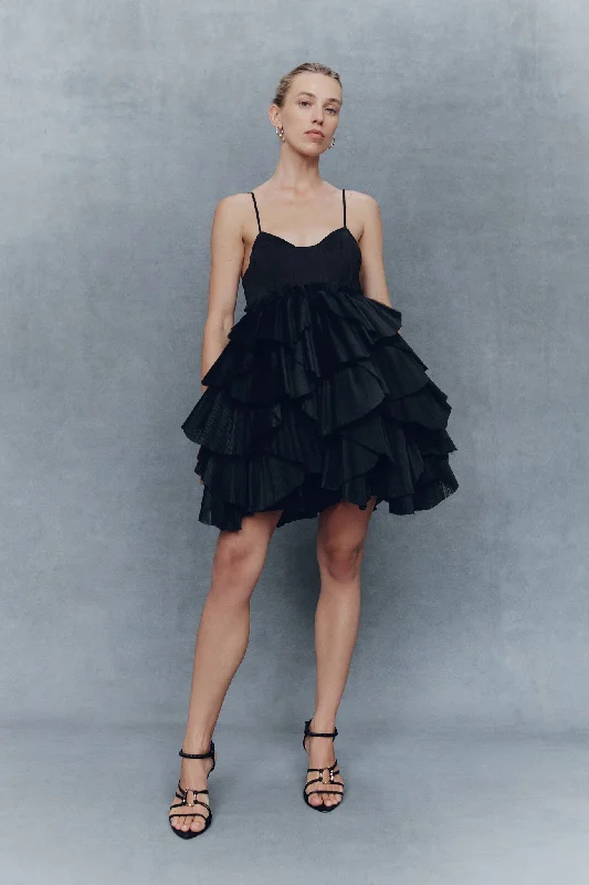 Satin mini dresses for a luxurious feel Elsie Pleat Mini Dress