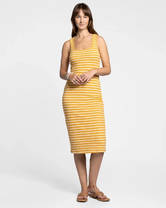 Mini dresses with pom - pom trims for a playful feel Jenna Striped Terry Maxi Dress