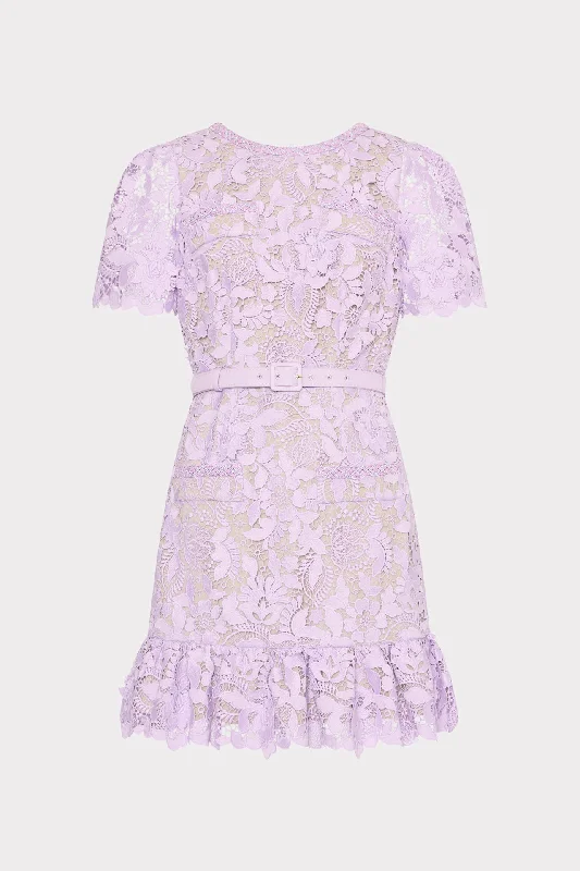 Mini dresses with patchwork designs for a unique style 3D Garden Lace Mini Dress