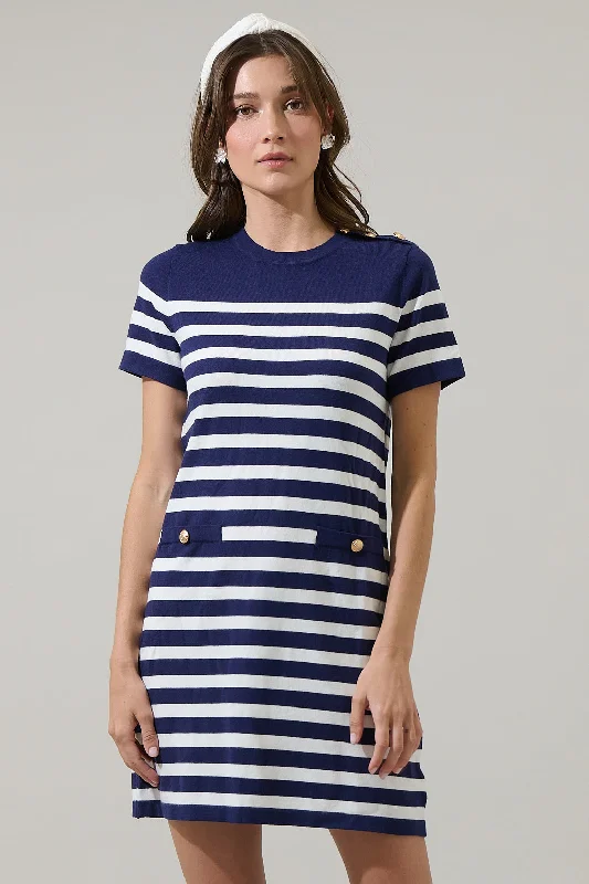 Mini dresses with beaded embellishments for a fancy event Ebie Striped Mini Dress