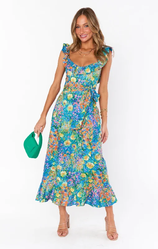 Midi dresses with empire waists for a flattering maternity option Alexis Midi Dress ~ Painterly Petals Midi dresses with empire waists for a flattering maternity option Alexis Midi Dress ~ Painterly Petals