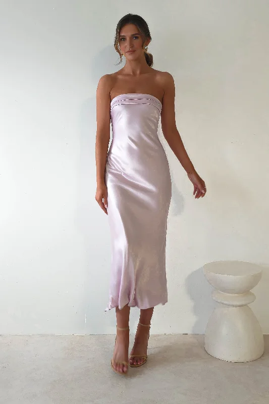 Midi dresses with one - shoulder designs for a modern and asymmetric style Lucia Soft Satin Slip Midi Dress | Pastel Pink Midi dresses with one - shoulder designs for a modern and asymmetric style Lucia Soft Satin Slip Midi Dress | Pastel Pink