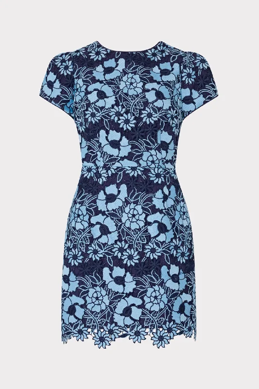 Ruffled mini dresses for a romantic touch Kyla Two Tone Floral Lace Mini Dress