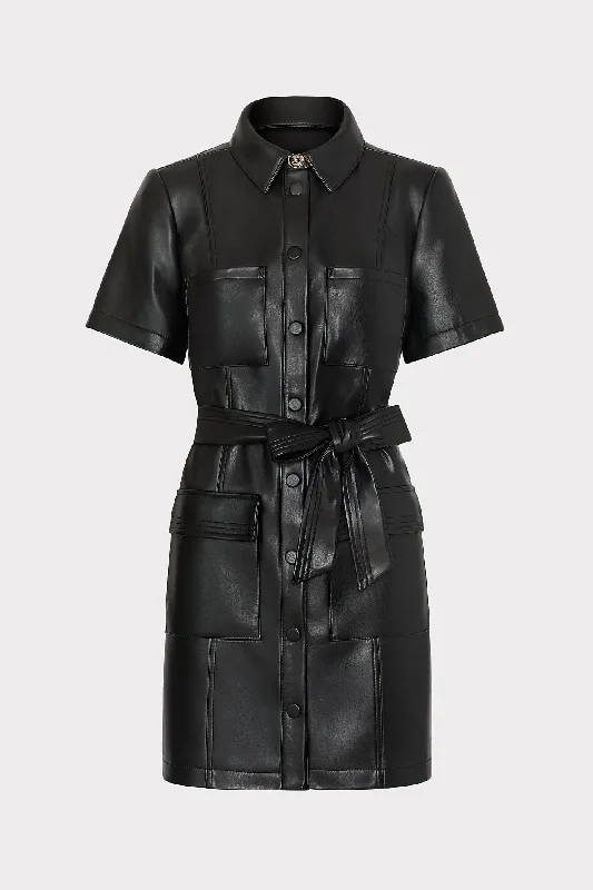 Mini dresses with pleated skirts for a classic look Haven Vegan Leather Mini Dress