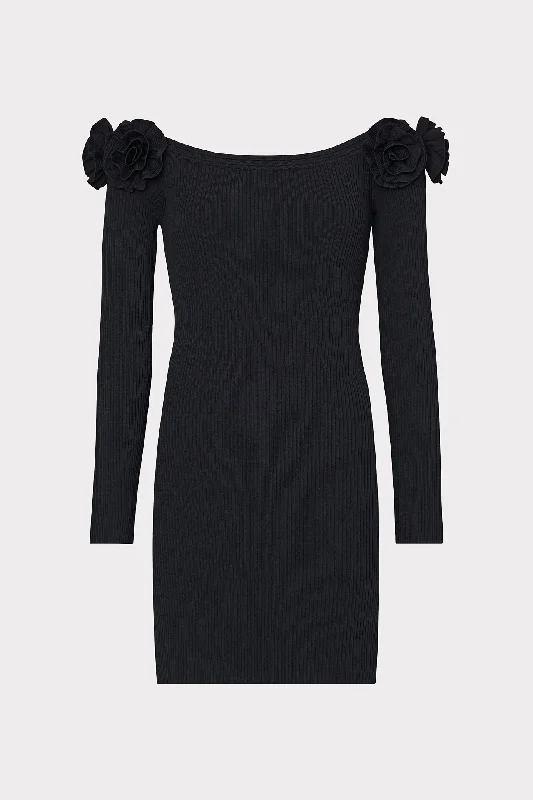 Mini dresses with bow accents for a sweet look Kara Off The Shoulder Knit Mini Dress Mini dresses with bow accents for a sweet look Kara Off The Shoulder Knit Mini Dress