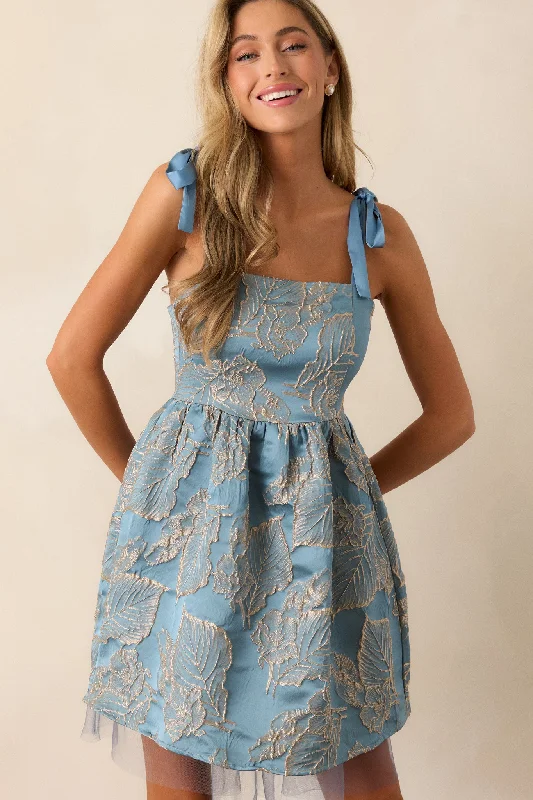 Mini dresses with cold - shoulder designs Feel the Magic Light Blue Bubble Mini Dress Mini dresses with cold - shoulder designs Feel the Magic Light Blue Bubble Mini Dress