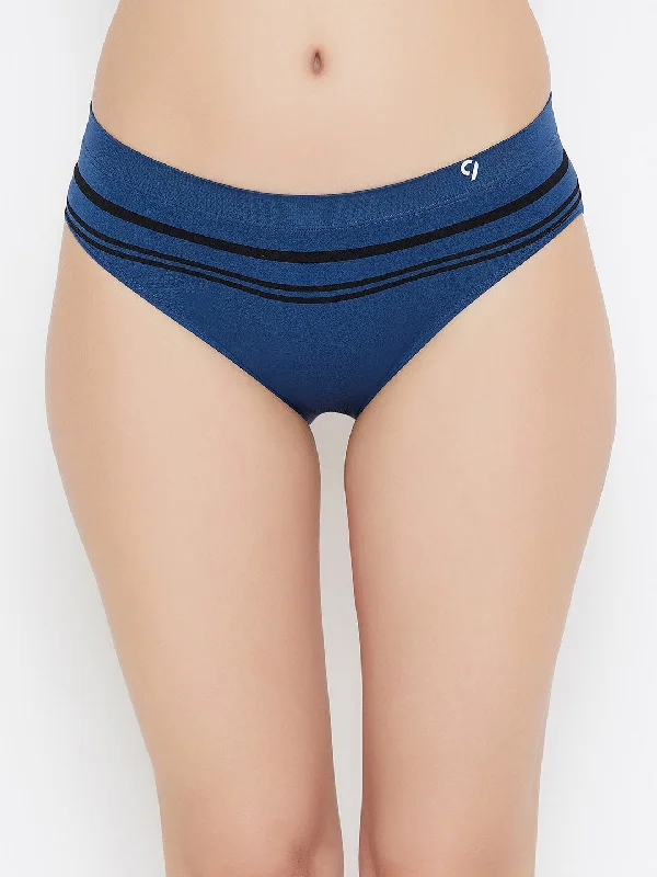 seamless organic cotton women briefs for eco - conscious usersC9Airwear Seamless Solid Bikini Panty Mid Brief - Blue seamless organic cotton women briefs for eco - conscious usersC9Airwear Seamless Solid Bikini Panty Mid Brief - Blue