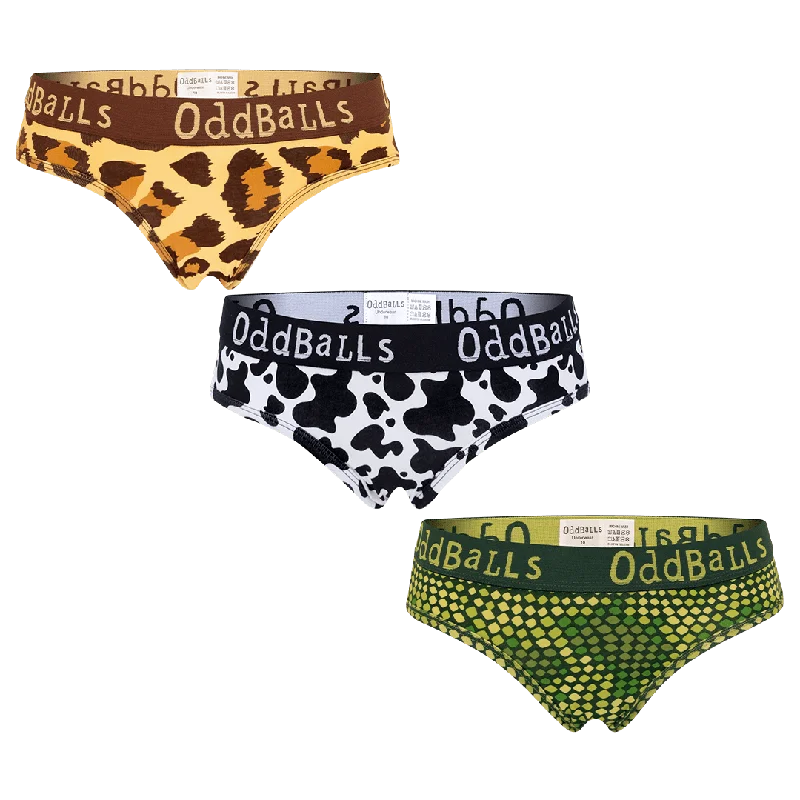 high - cut women briefs for a leg - lengthening effectJungle Bundle - Ladies Briefs 3 Pack Bundle high - cut women briefs for a leg - lengthening effectJungle Bundle - Ladies Briefs 3 Pack Bundle