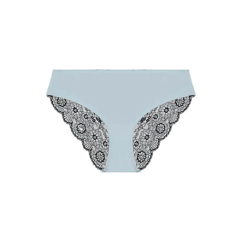 Alyssum Lace Bum Bikini Brief - Blue Graphite