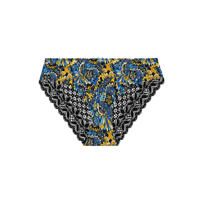 Lace Bum Bikini Brief - Midnight Paisley