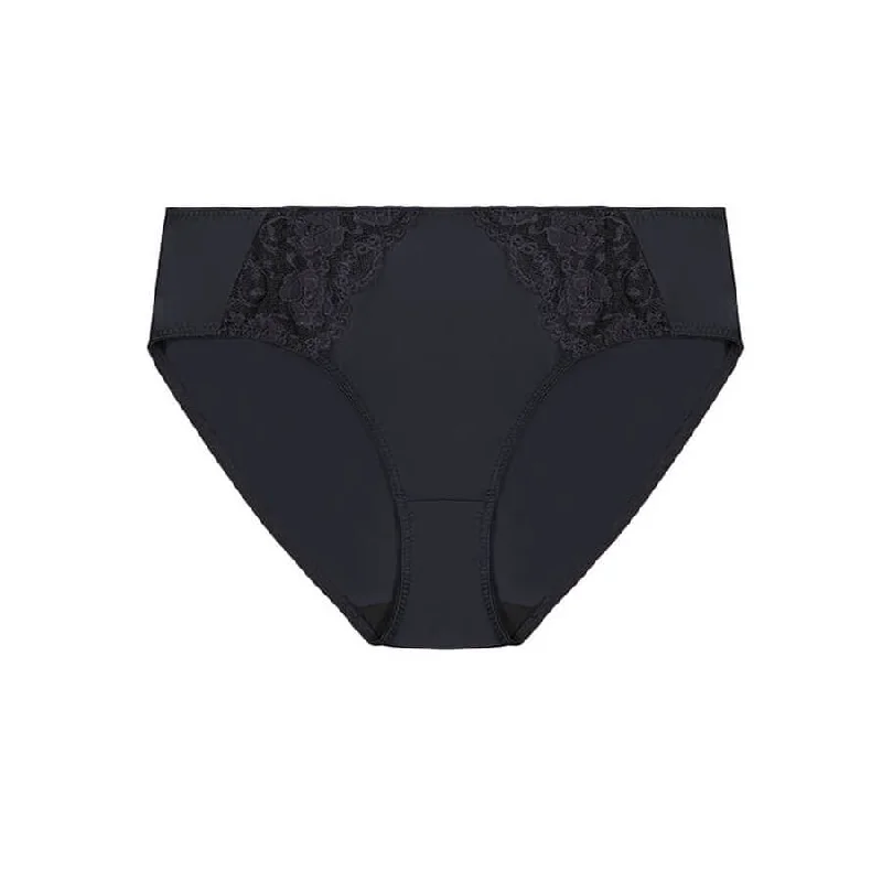 Lace Midi Brief - Black