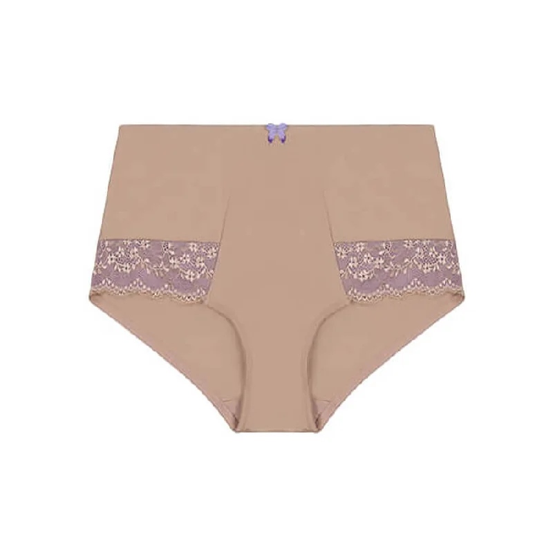 Contrast Lace Full Brief - Nude Macaroon