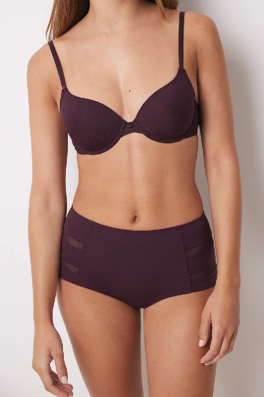 Classic burgundy microfibre high briefs