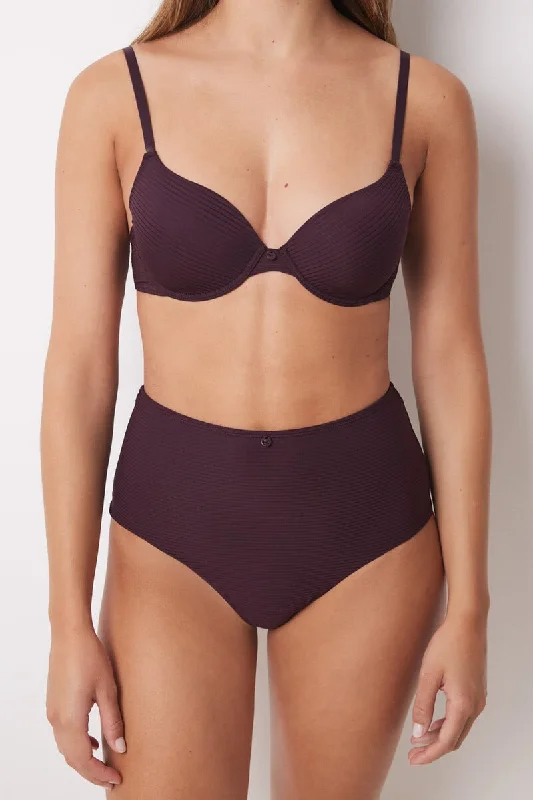 Classic burgundy microfibre high briefs