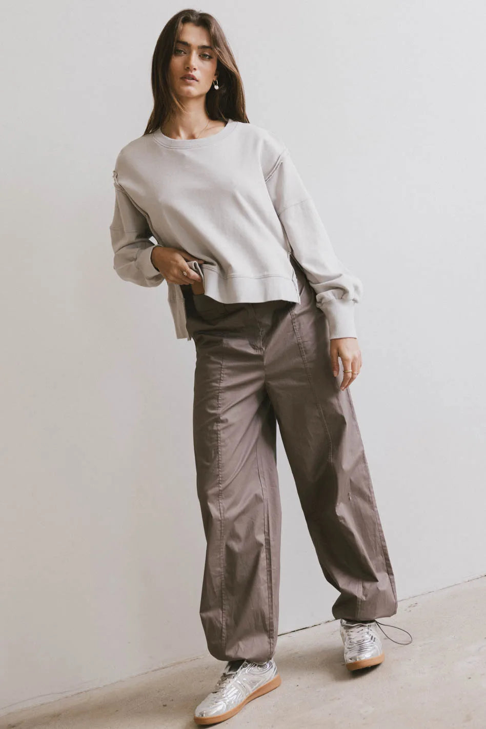 Frank and Oak Emma Wide Leg Pant in Mauve