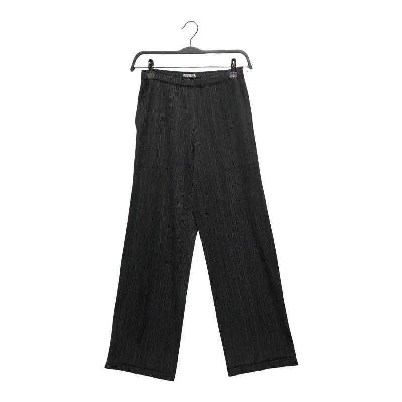 Cigarette Style Women's Printed Linen Blend Pants for Casual DaysPLEATS PLEASE ISSEY MIYAKE/Bottoms/3/Polyester/BLK/ Cigarette Style Women's Printed Linen Blend Pants for Casual DaysPLEATS PLEASE ISSEY MIYAKE/Bottoms/3/Polyester/BLK/