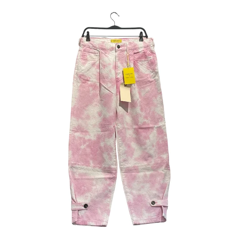 Cigarette Style Women's Printed Linen Blend Pants for Casual DaysEVERLANE/MARQUES ALMEIDA/Wide Leg Pants/28/Cotton/PNK/