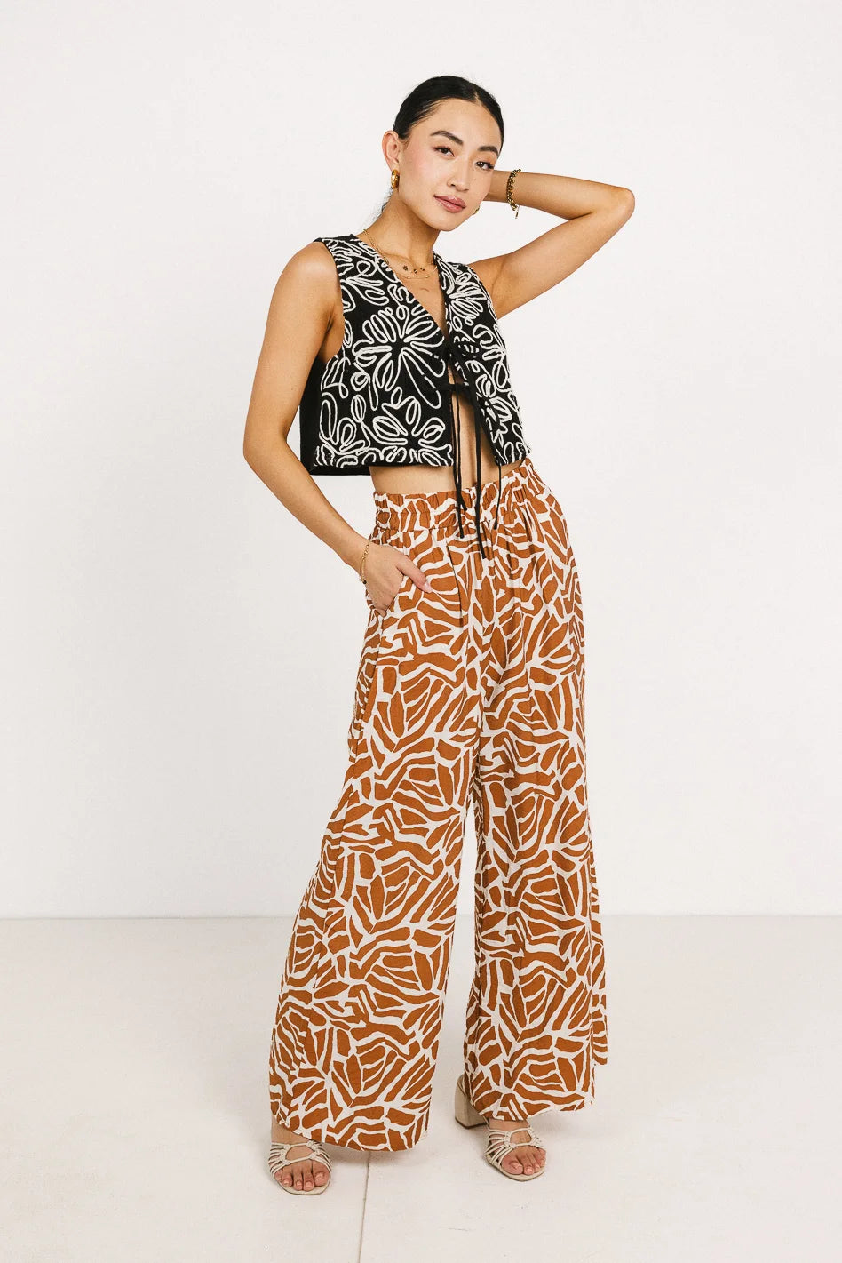 Plus Size Women's Metallic - Finish Joggers for a Stylish LoungeAnnika Printed Pants Plus Size Women's Metallic - Finish Joggers for a Stylish LoungeAnnika Printed Pants