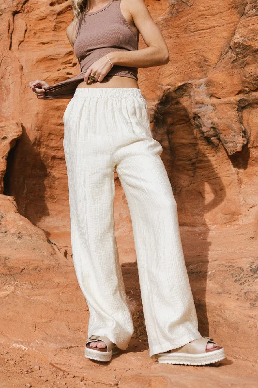 Capri Length Women's Printed Yoga Pants for Workout SessionsJennilyn Pants in Cream - FINAL SALE