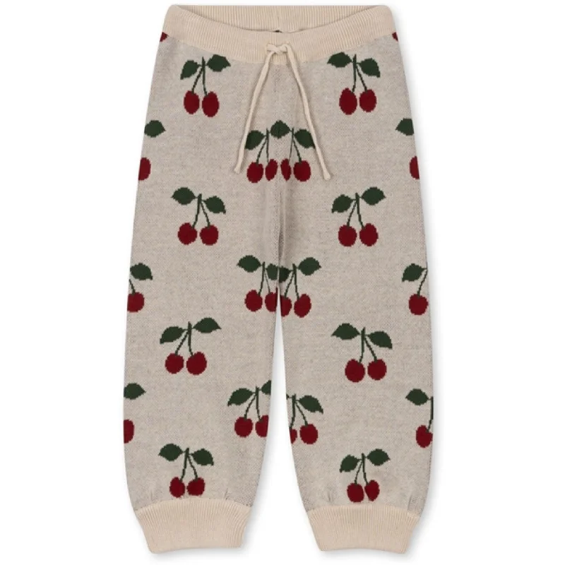 Tapered Leg Women's Wool Blend Trousers for WinterKonges Sløjd Cherry Lapis Strik Pants