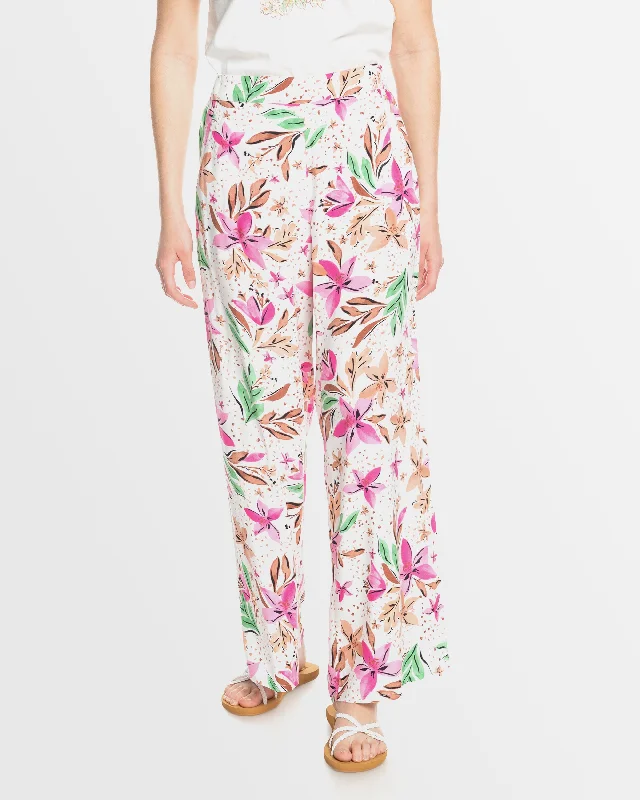 Cigarette Style Women's Printed Linen Blend Pants for Casual DaysMIDNIGHT AVENUE