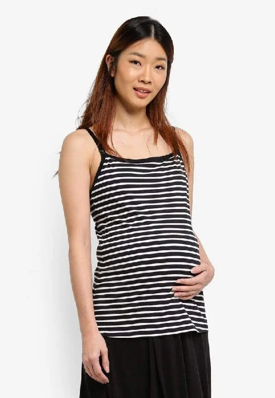 Corey Nursing Black Stripes Camisole
