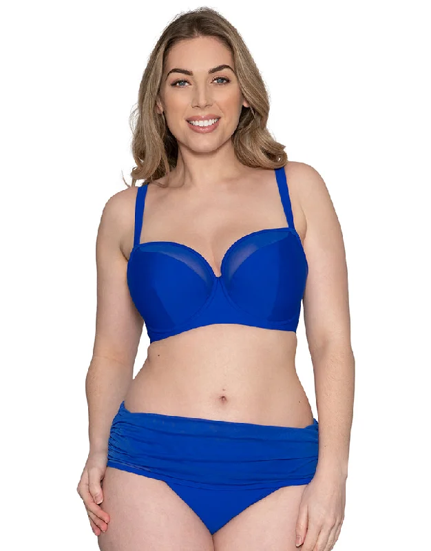 Curvy Kate Sheer Class Padded Balcony Bikini Top Cobalt