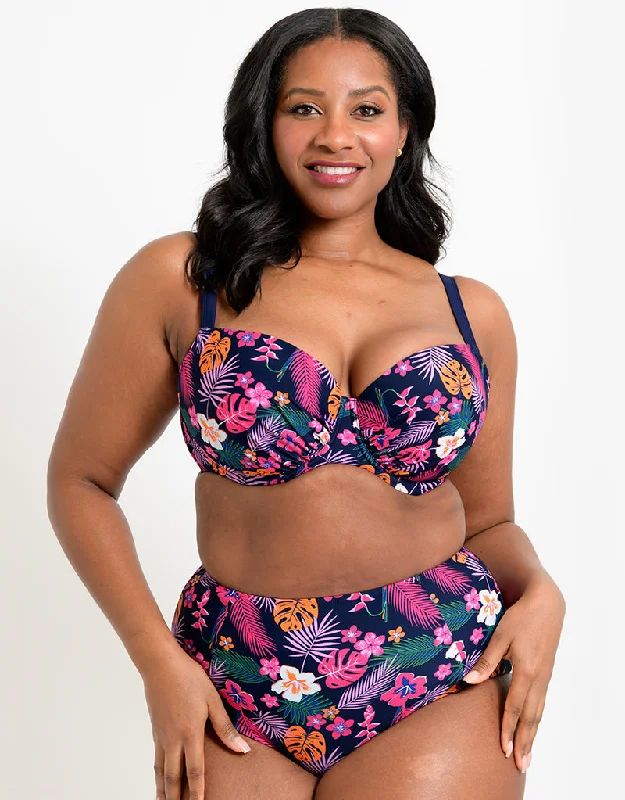 printed women bikini briefs with animal printsFlirtelle Hawaii Sands Padded Balcony Bikini Top Navy Print printed women bikini briefs with animal printsFlirtelle Hawaii Sands Padded Balcony Bikini Top Navy Print