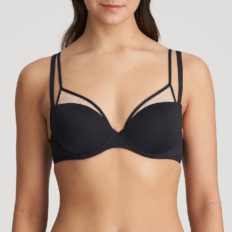 Marie Jo Amman Jaspe Black Nude Plunge T Shirt Bra 0122346