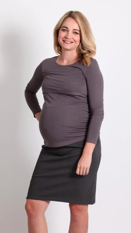Dahna Maternity Pencil Work Skirt Charcoal