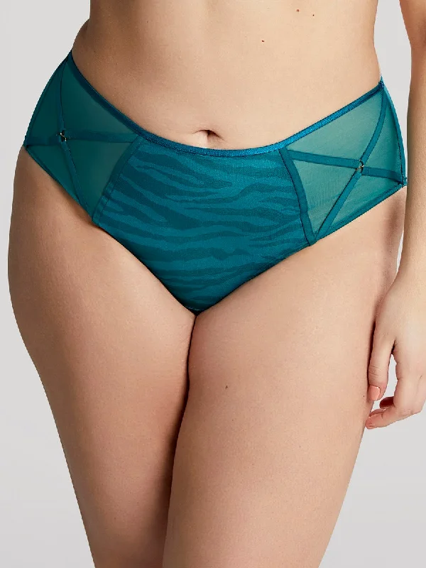 Panache Sculptresse Dionne Teal Animal Zebra Brief Panty 9694
