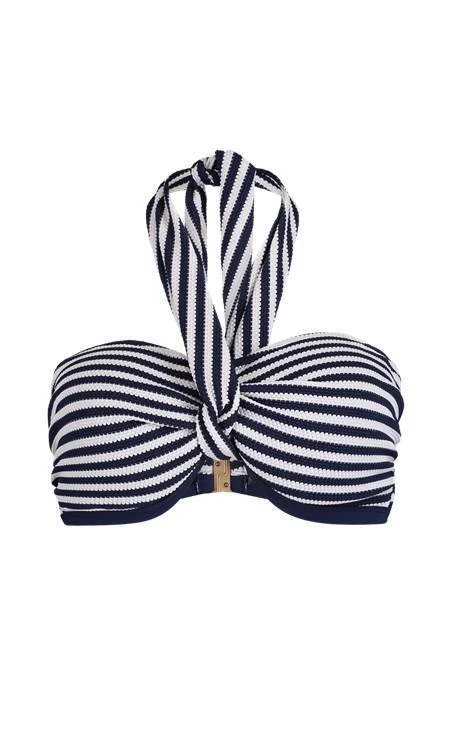 Sapph Roadtripper Navy Striped Halter Bikini Top