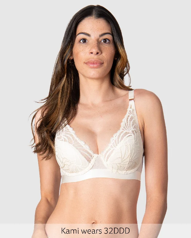 WARRIOR PLUNGE IVORY CONTOUR NURSING BRA - FLEXI UNDERWIRE