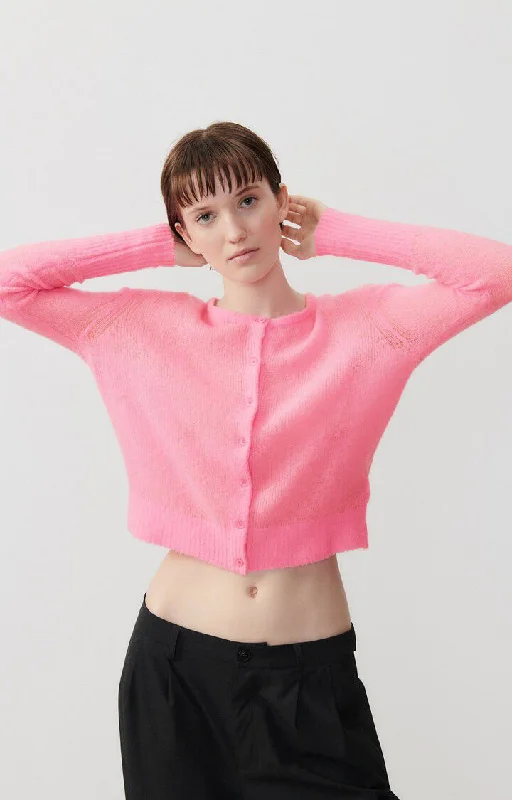 ribbed women cardigan with a classic textureCardigan Zak19a Pinky