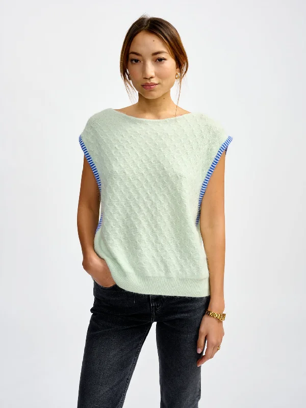 button down women cardigan with vintage buttonsVest Diow K1468f Canary-Green