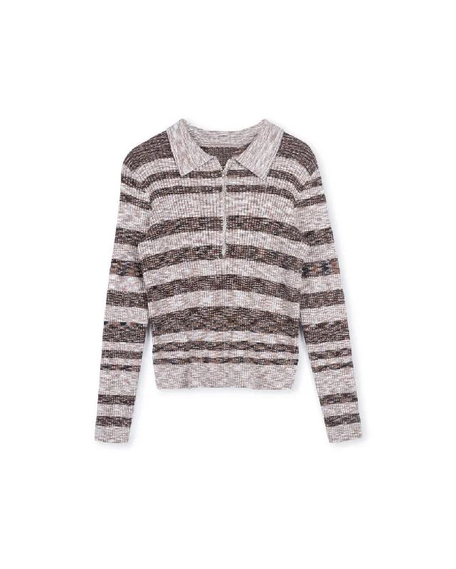 long length women cardigan with side slitsBevan Striped Henley Top