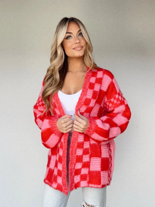v neck women cardigan to elongate the necklineChecking The List Cardigan